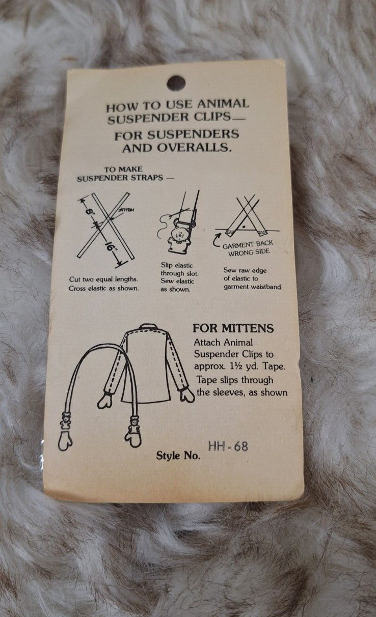 vintage holly hobbie elephant yellow suspender/ men clips