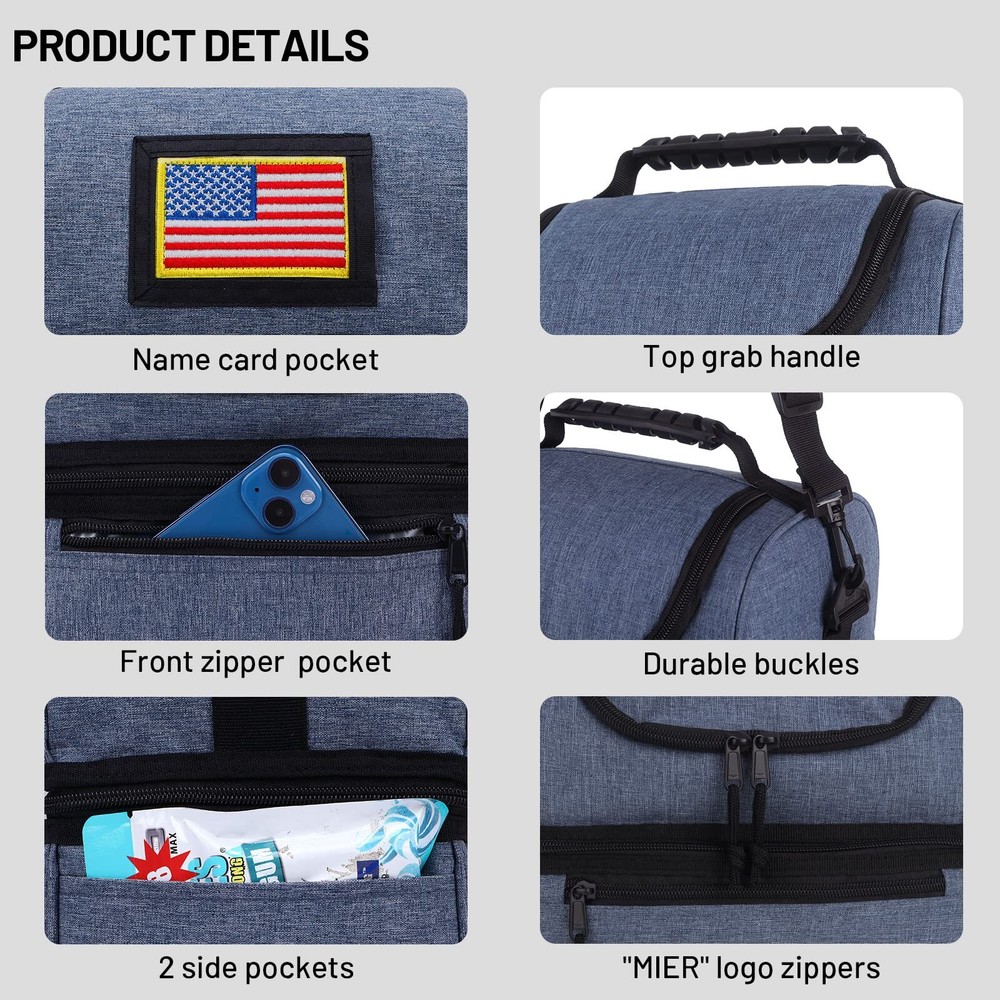 2 Compartment Bluesteel Lunch Bag Medium Leakproof Insulated Cooler for Work