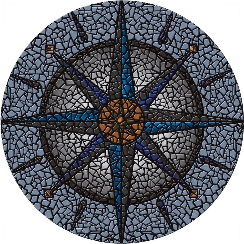 Decorative Poolmat Compass Design Vinyl Weighted Outdoor Use