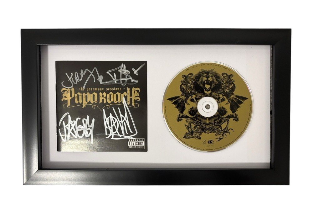 PAPA ROACH SIGNED AUTOGRAPH x4 PARAMOUR SESSIONS FRAMED & MATTED CD JACOBY +3