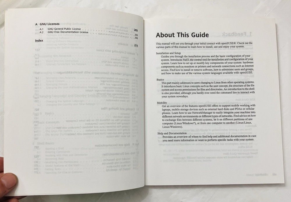 openSUSE 11.0 Start-Up Guide Softcover Linux Novell (2008) Reference Manual, VG+