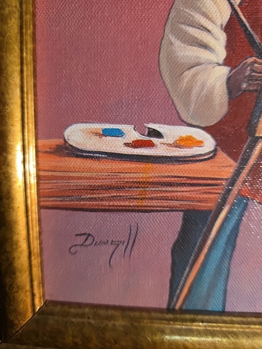 ELAINE DUNGILL AFRICAN GIRL Painting On Easel GICLEE ON CANVAS PAINTING