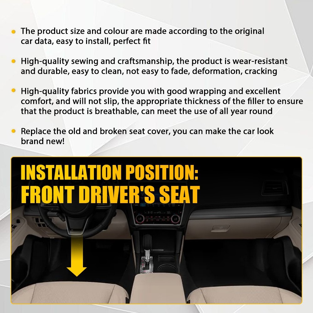 For 2015-2019 Subaru Outback Driver Perforated Leather Bottom Seat Cover TAN EXR