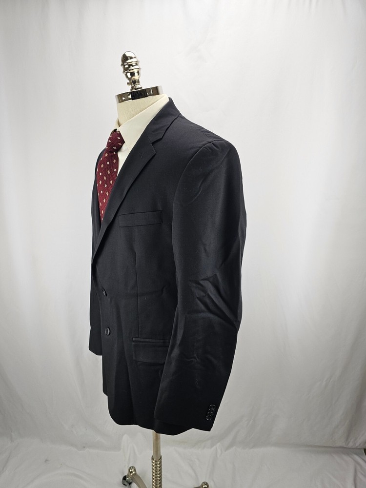 Kenneth Cole Black Wool Blazer Jacket 42R
