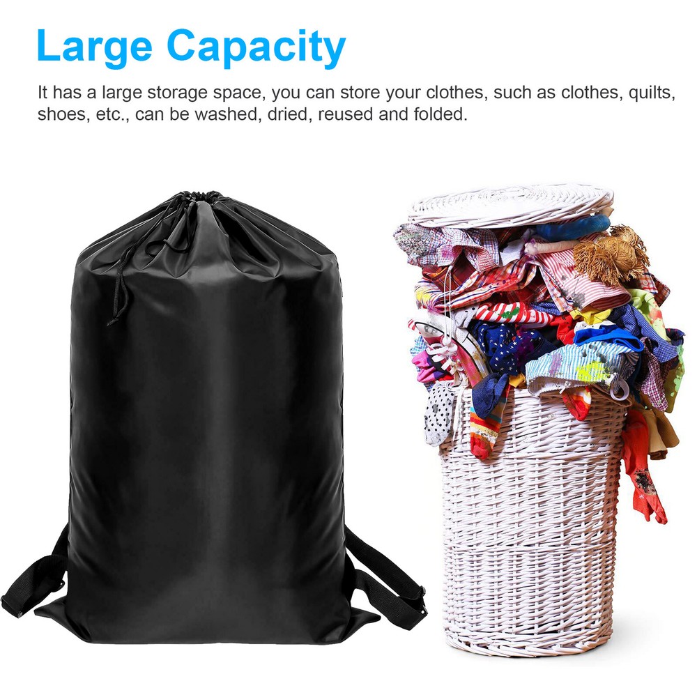 Large Laundry Backpack Bag Luggage Storage Shoulder Strap Heavy Duty Drawstring