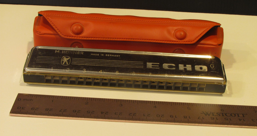 Vtg Echo Harmonica M. Hohner THE ECHO Original Box Germany 6 1/4” #2409