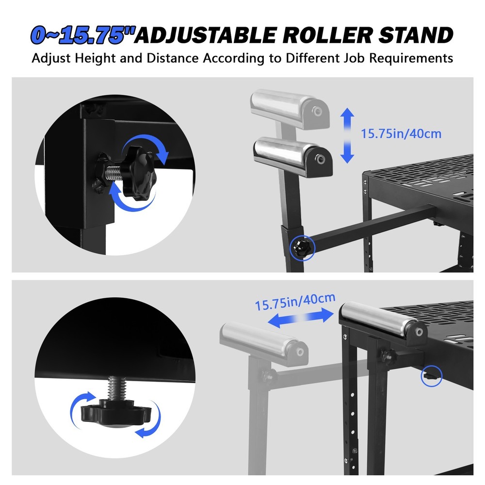 Height Adjustable Planer Stand with Rollers,Miter Saw Tool Stand With Wheels