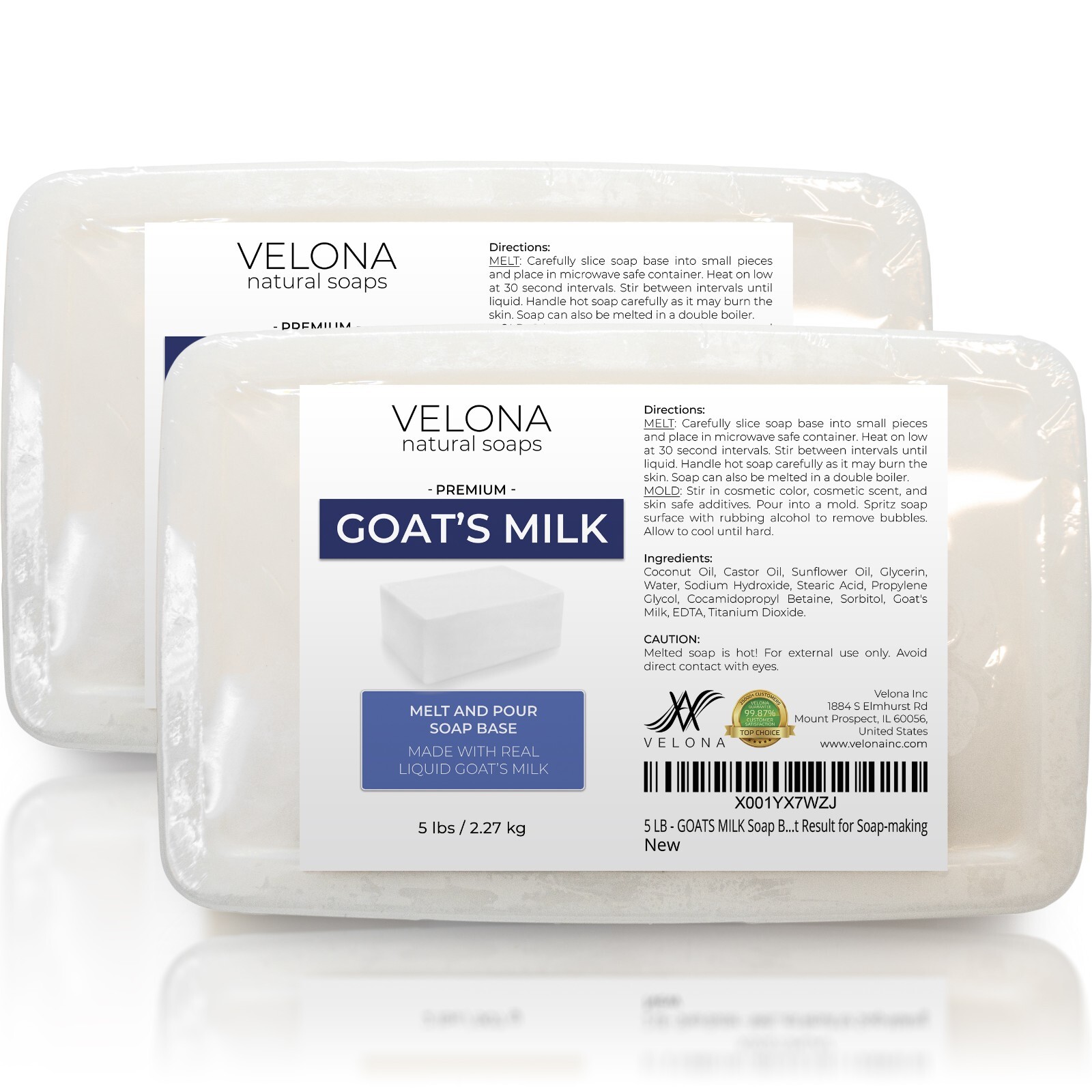 2,5,10,25 LB - GOATS MILK Soap Base by Velona | SLS/SLES free | Melt and Pour