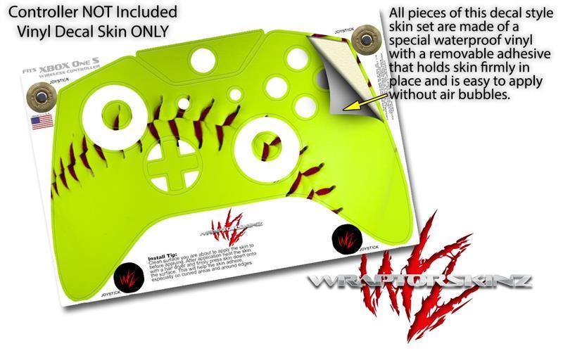 Skin for XBOX One S X Controller Softball Vinyl Decal