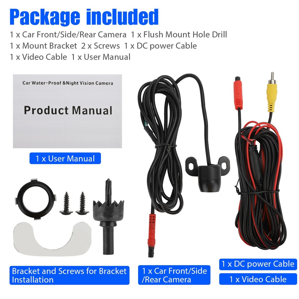 18.5MM Flush Mount Car Reversing Camera CVBS