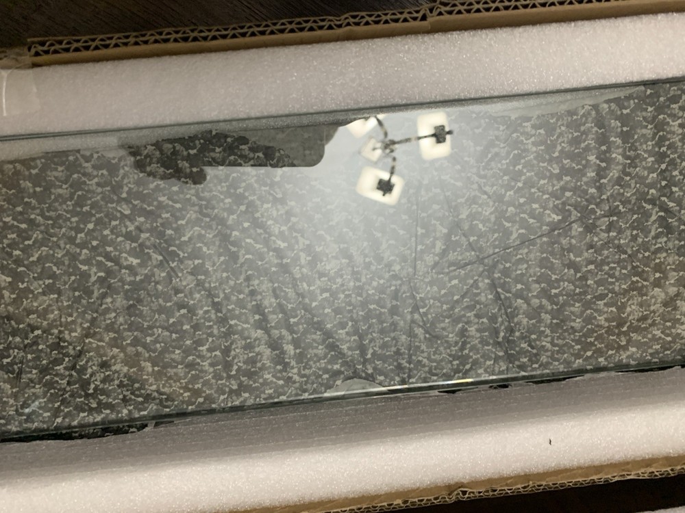 Rectangular Fire Pit Wind Guard 41.5 x 11.5 x 6 Tempered Glass Partial!!!