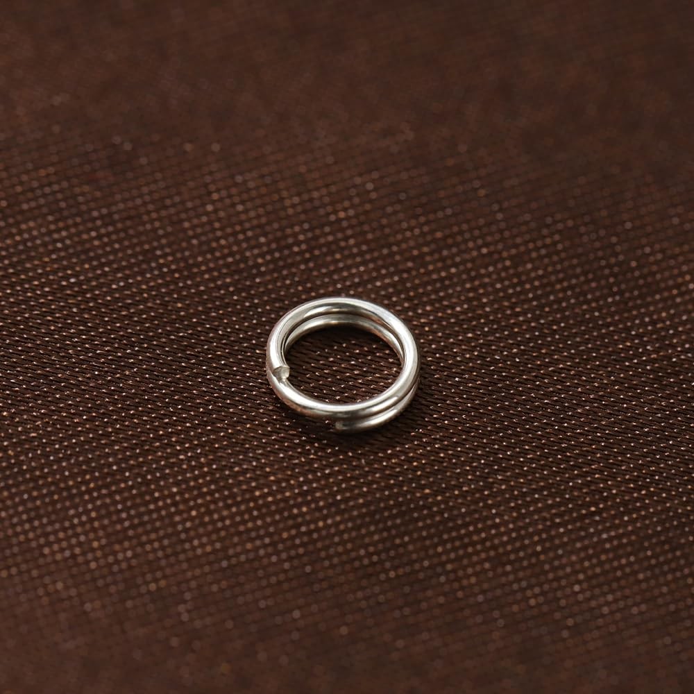 PUTNPC 2 Pcs 925 Sterling Silver Split Jump Ring Connector Charm 6mm, silver
