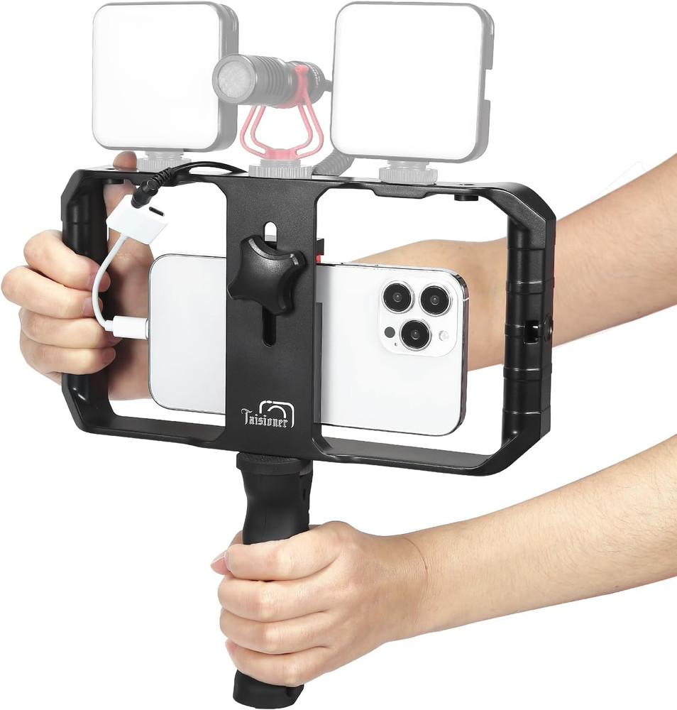 Universal Smartphone Vlogging Rig Handheld Grip Stabilizer Tripod Mount Mobile
