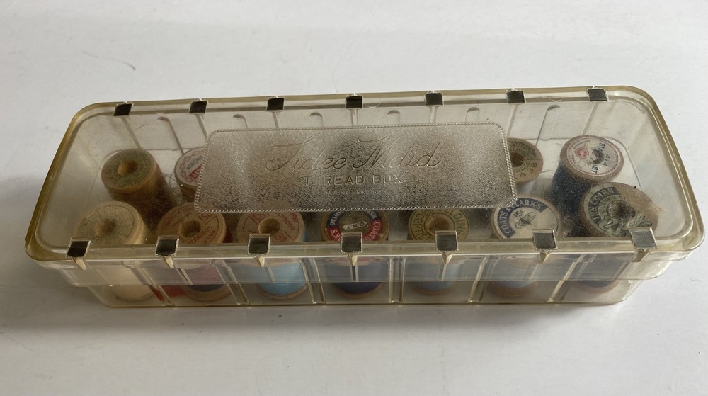 VTG TIDEE MAID THREAD BOX FULL WOOD SPOOLS