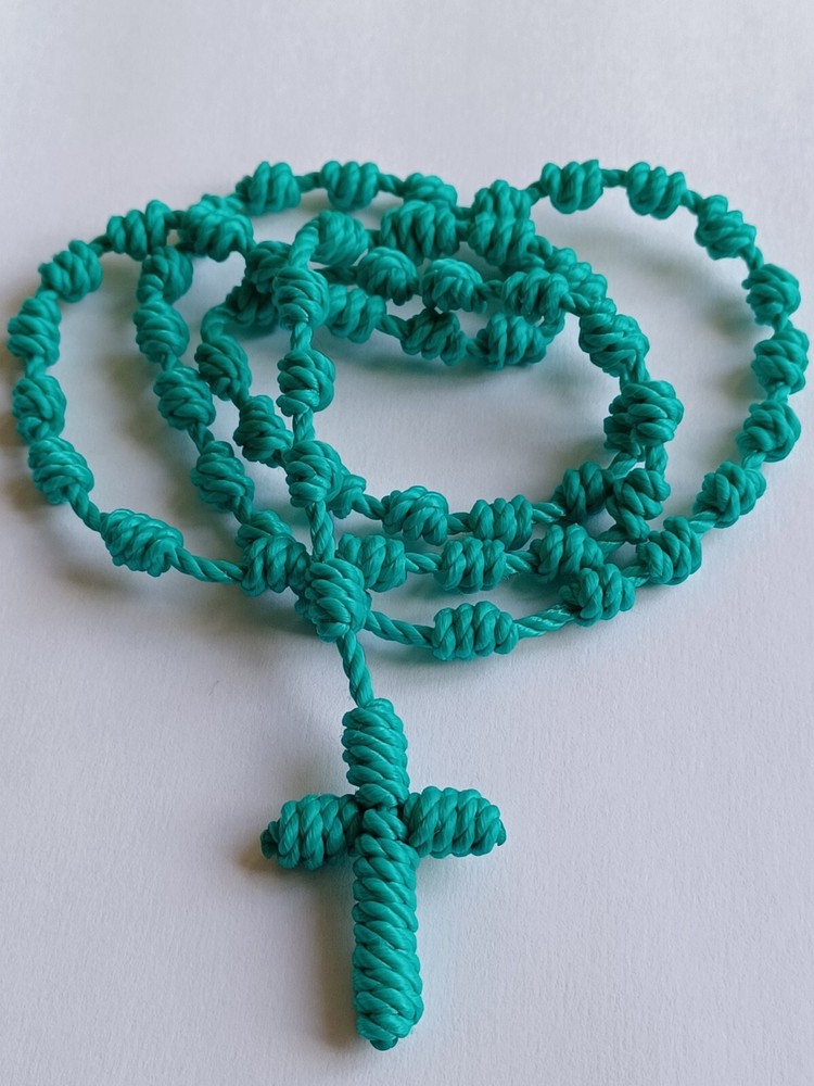 Nylon Rosary Knotted Cord Turquoise