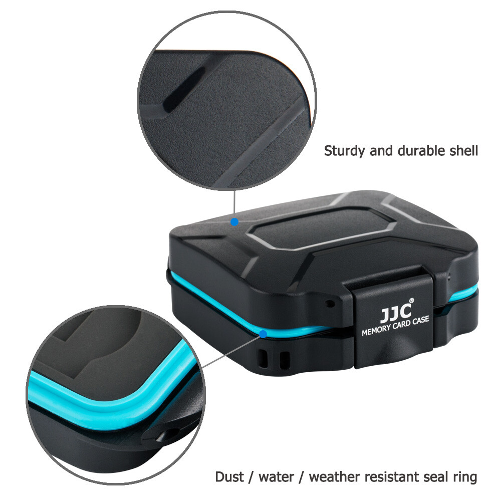 Water-resistant Memory Card Case w/ Card Removal Tool for 4 SD + 4 Micro SD Card