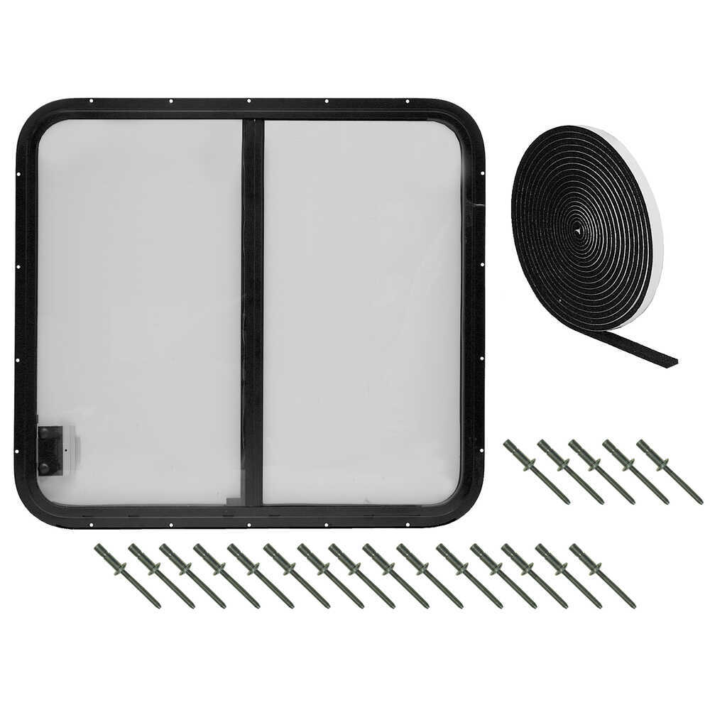 Stepvan Sliding Window Kit 30"H x 35"W - Left Side with sealant tape and rivets