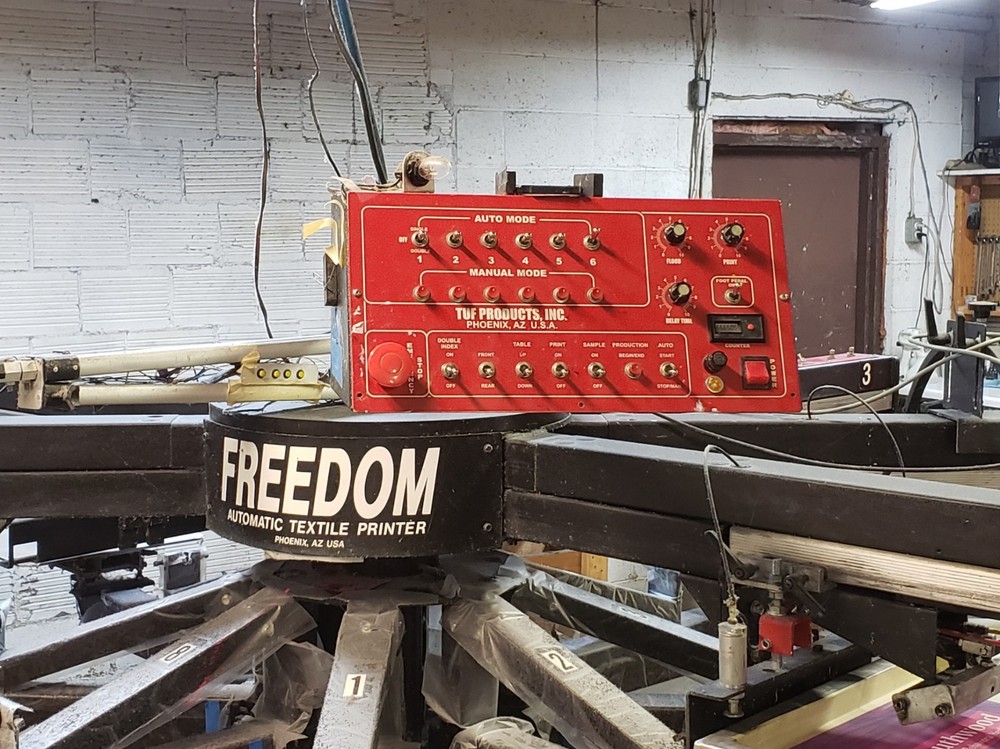 automatic screen printing press used