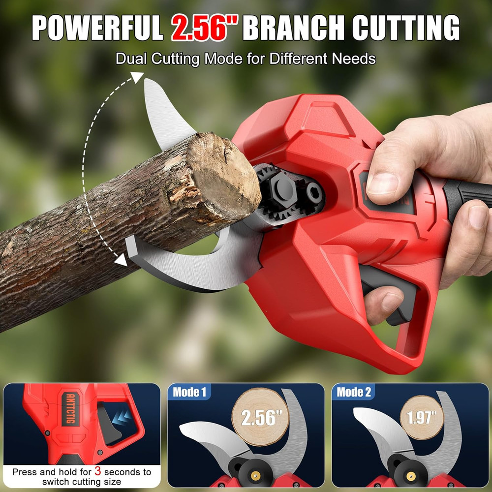 Upgraded Electric Pruning Shears, Big Cutting Diameter Cordless Pruner for Garde
