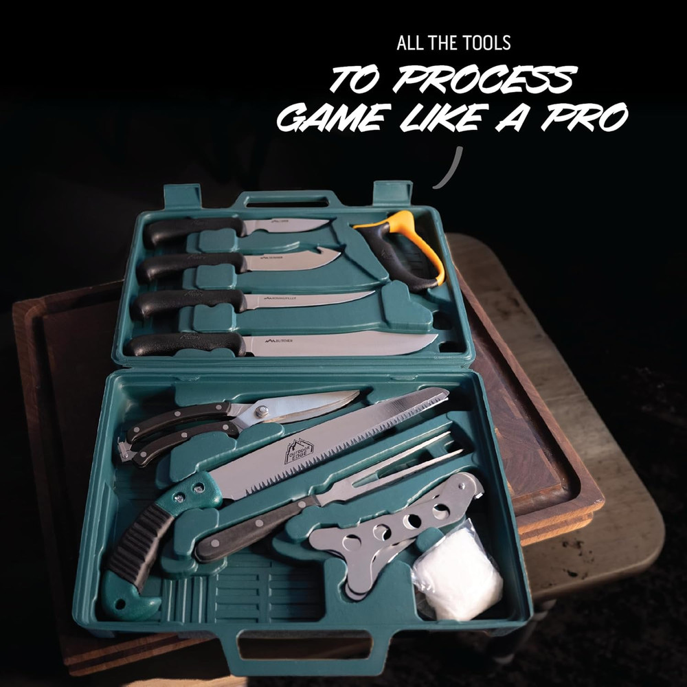 Game Processor, PR-1, Complete 12-Piece Hunting Knife Kit for Processing Big Gam