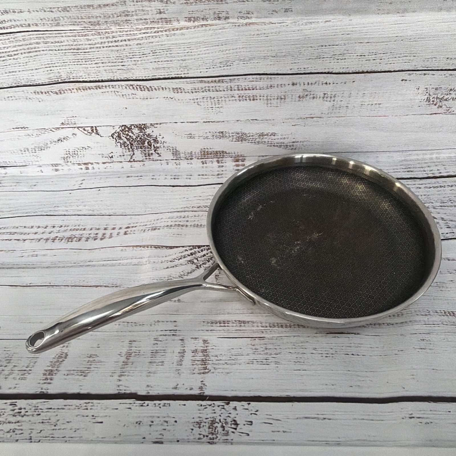 Pampered Chef 12" Stainless Steel Pan HEX Clad SKILLET w/ GLASS LID!
