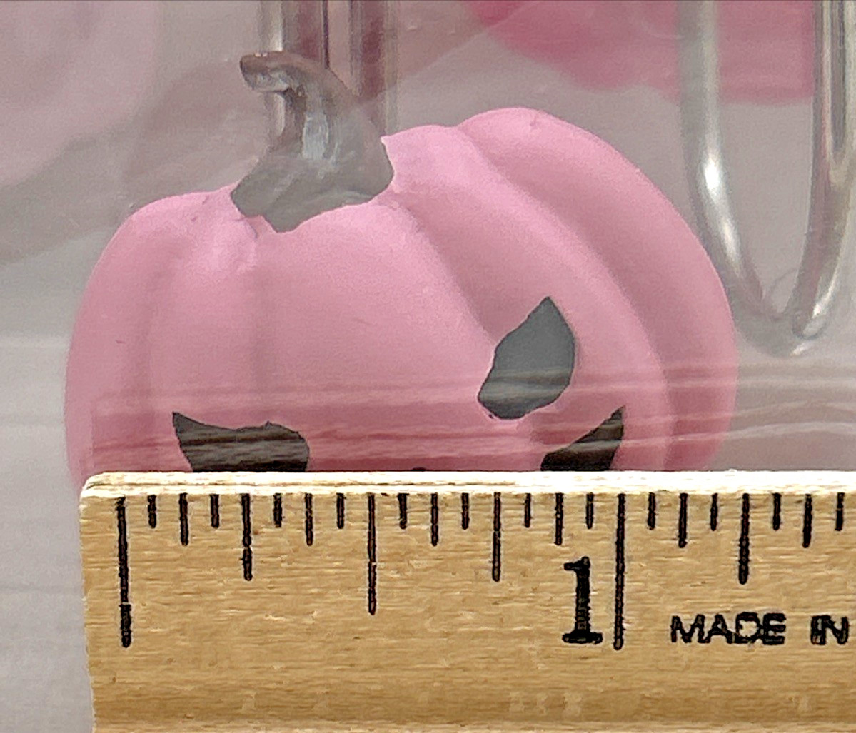 12 pc Spooky Halloween Pink Pumpkin Head Shower Curtain Hooks Hangers Rings NEW