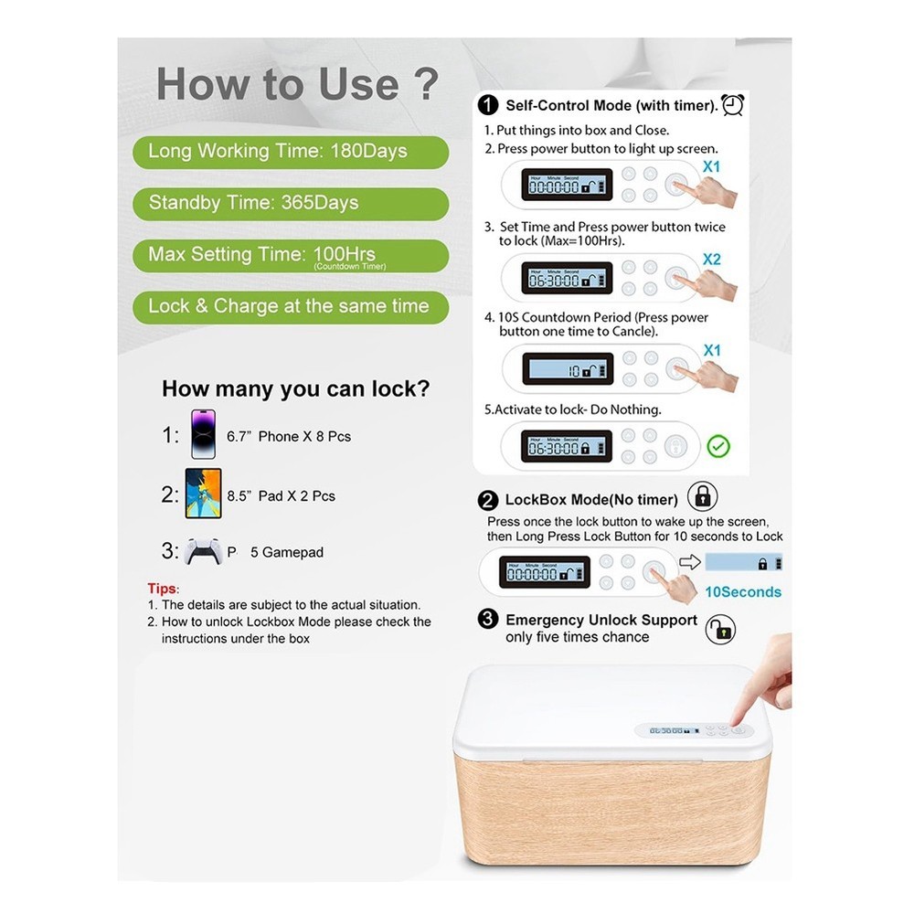 Timed Lock Box: Unplug with Timer-Controlled Phone Storage for Better1146