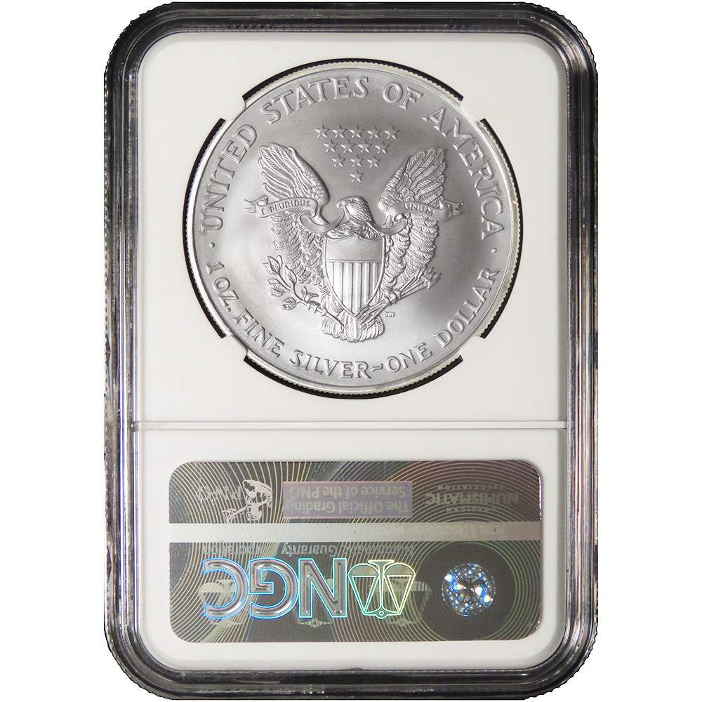 2003 $1 1-oz American Silver Eagle NGC MS70 Brown Label