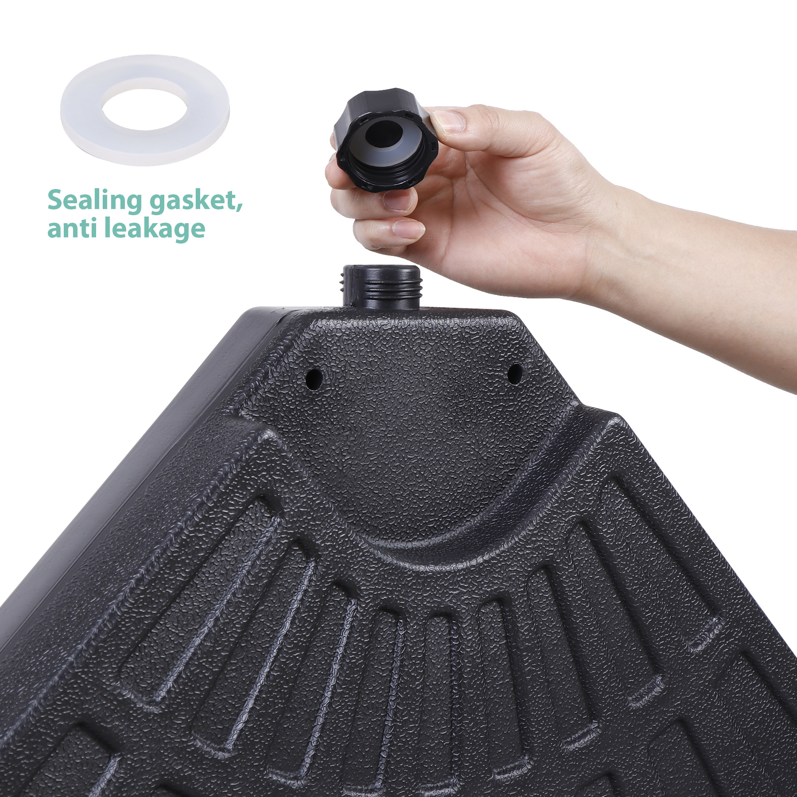 4-Piece Patio Umbrella Base Heavy Duty Cantilever Offset Umbrella Stand w/ Hooks