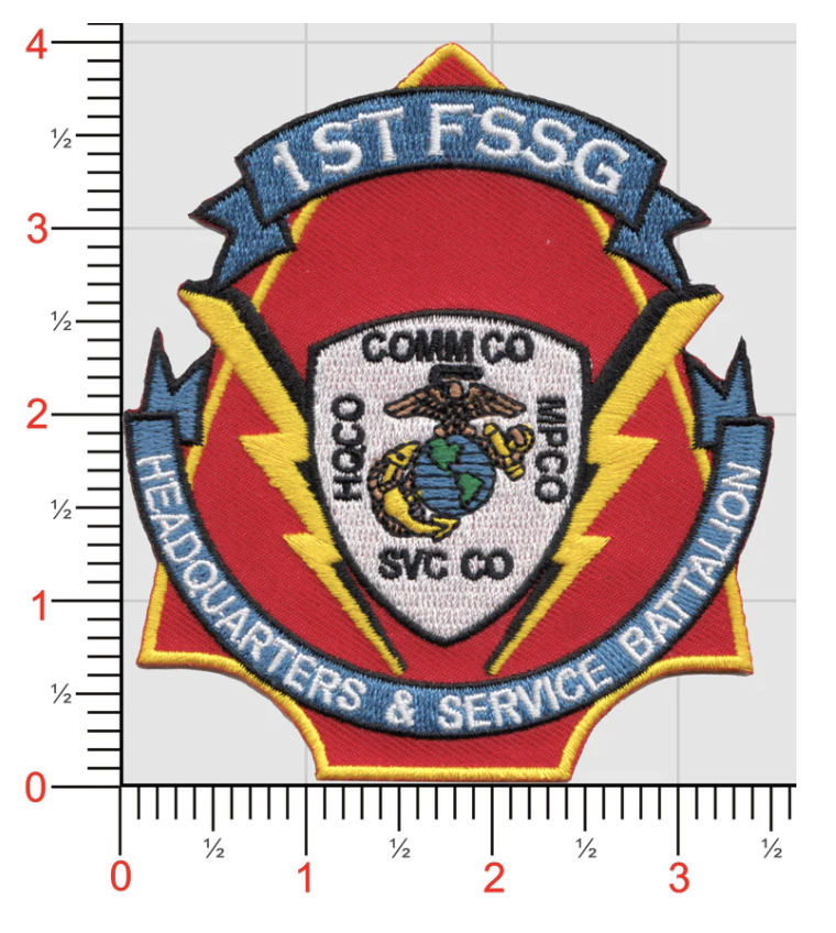 MARINE CORPS 1ST FSSG FIELD SERVICES SUPPORT HOOK & LOOP EMBROIDERED PATCH