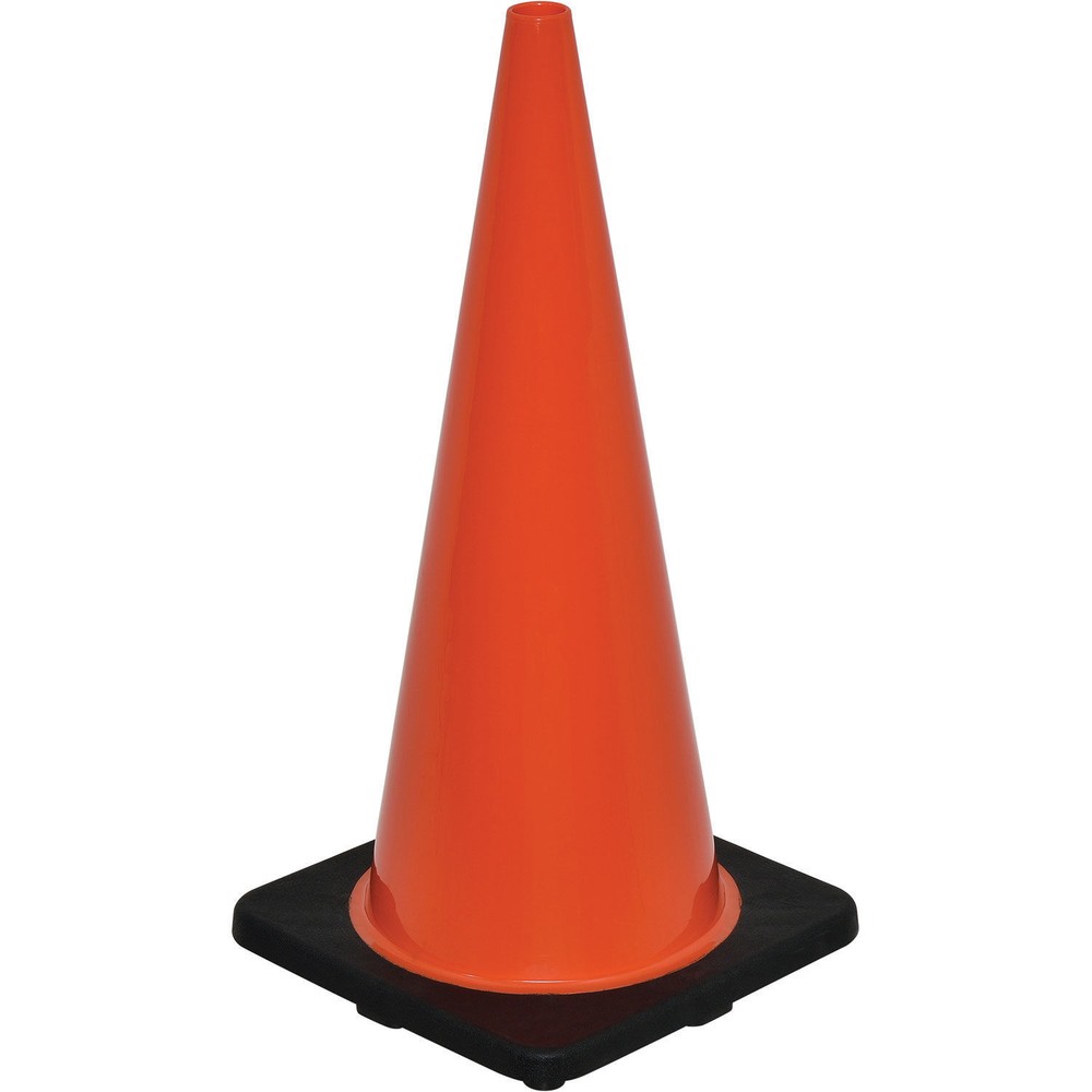 28" Non-Reflective Traffic Cone Black Base 7 lbs