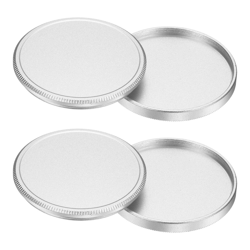 2Pcs 40.5mm Metal Lens Cap Universal Lens Filter Stack Cap Slim Stack Silver