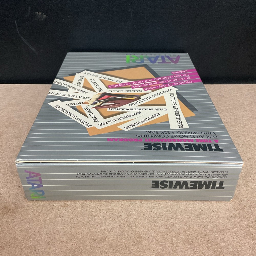 Timewise Atari Home Computers Time Management Program 1982 - Box Only