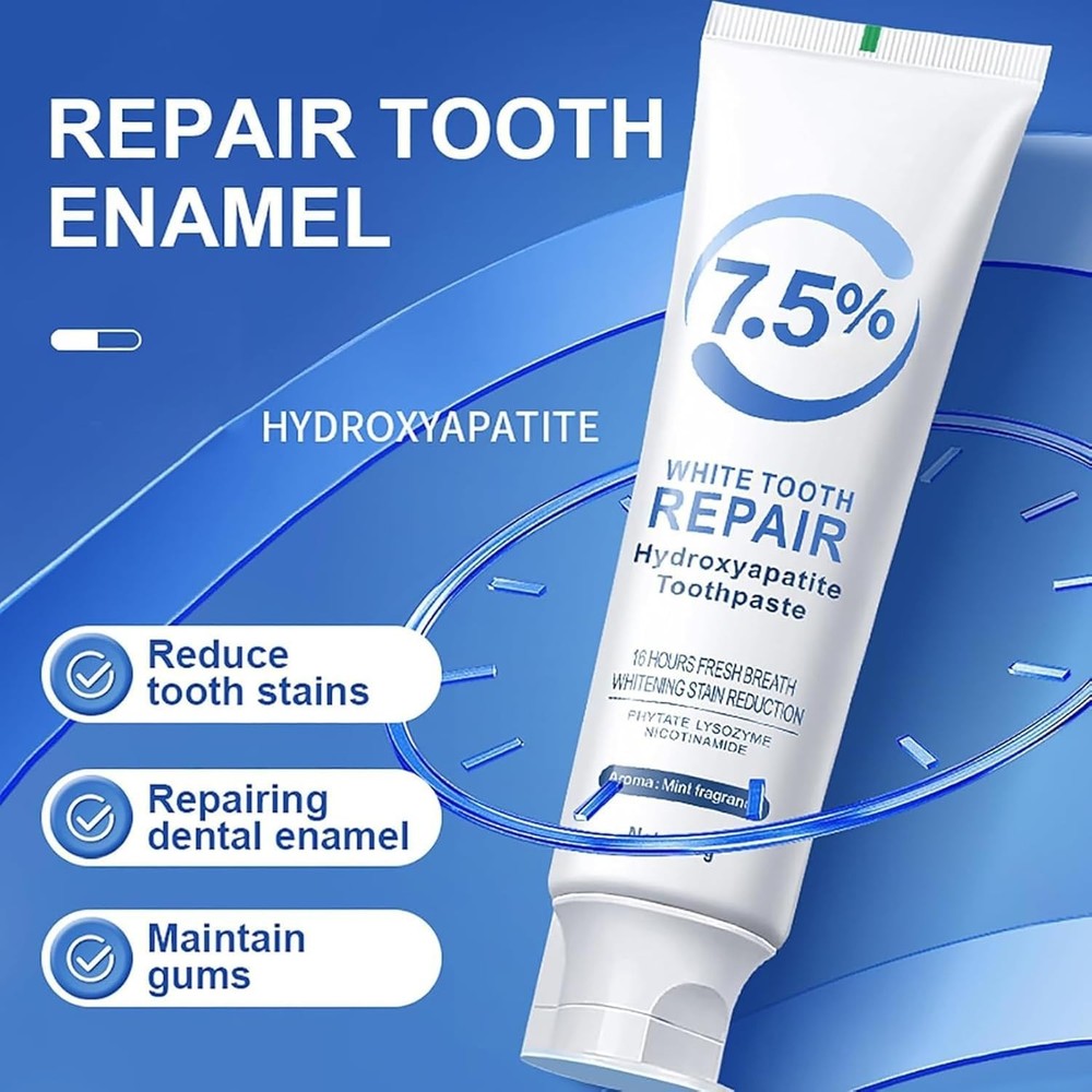 7.5% Hydroxyapatite Toothpaste, 2Pack Toothpaste for Advanced Enamel Protection