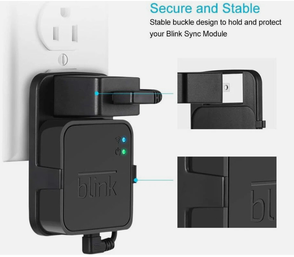 2X Outlet Wall Mount Fit For Blink Sync Module 2, Simple Mounting Bracket Holder