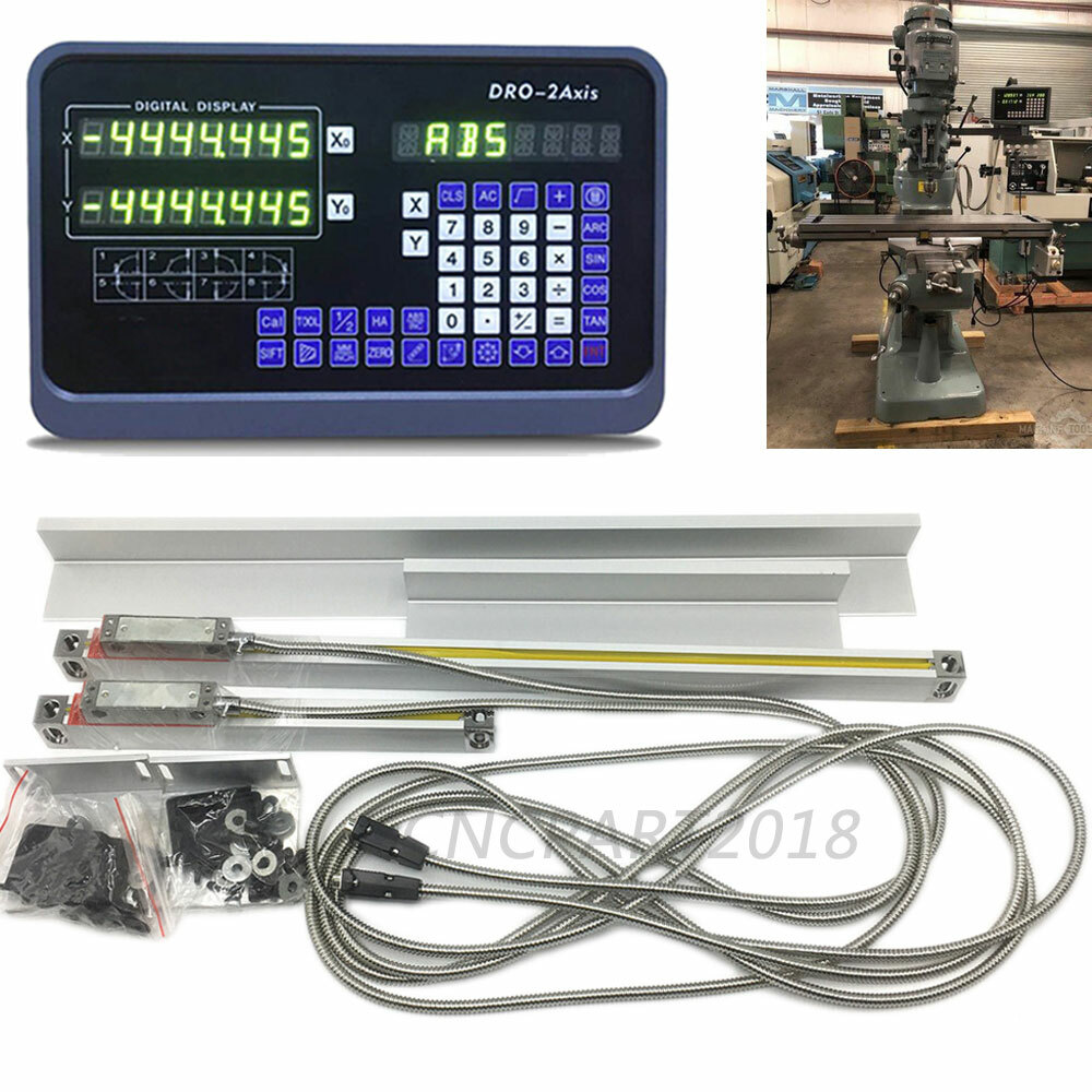 12" 40" TTL Linear Scale 2 Axis Digital Readout DRO Display Kit Milling Lathe US