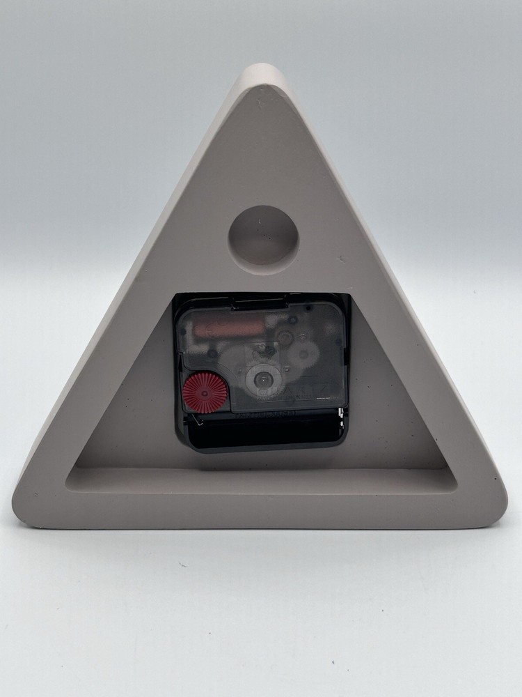 North Grey Equilateral Cement Triangle Desk Table Clock 6 Inch