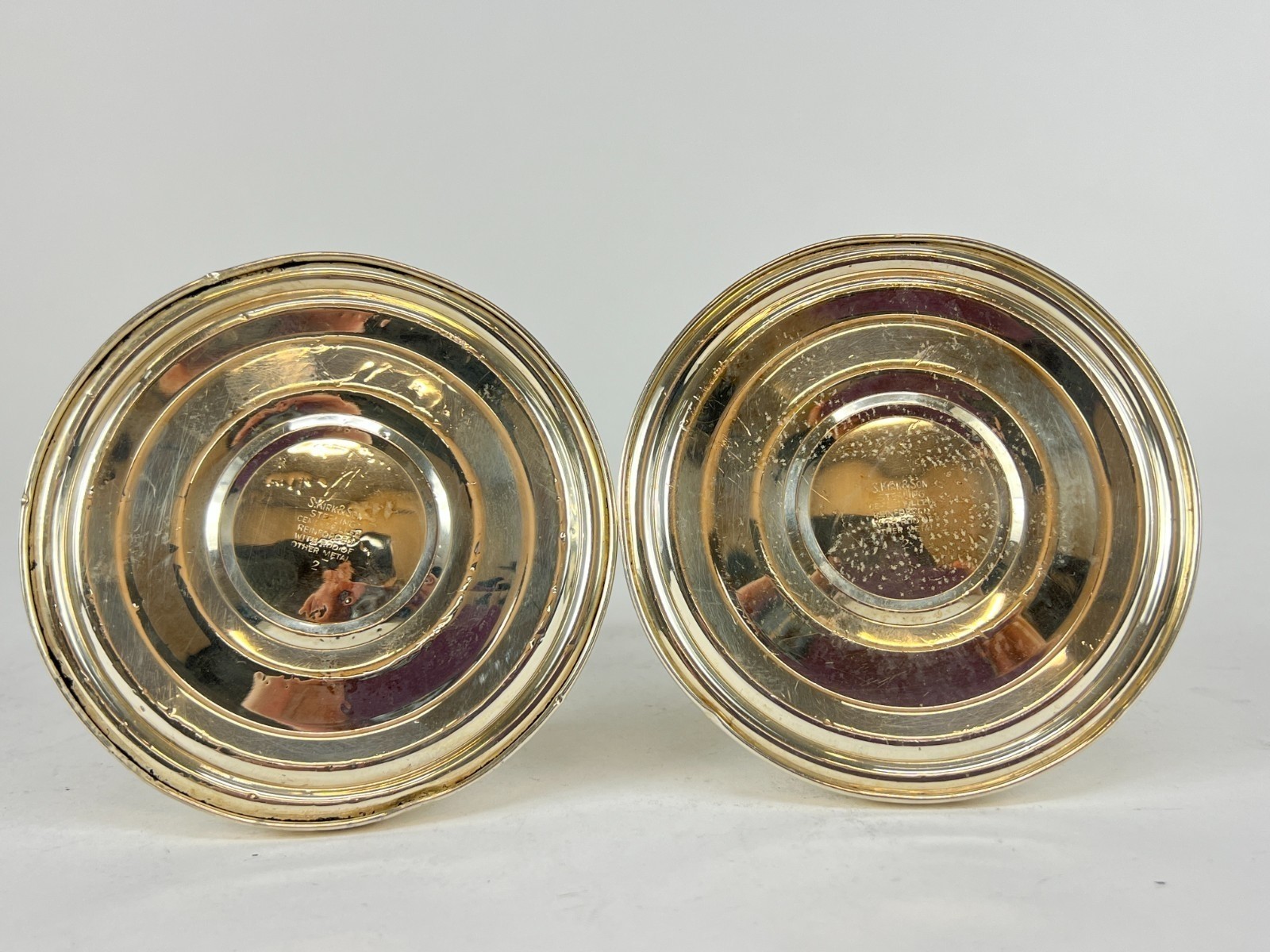 Vintage Sterling Silver S. Kirk & Son Repousse #2 Short Candlesticks - 3.5"