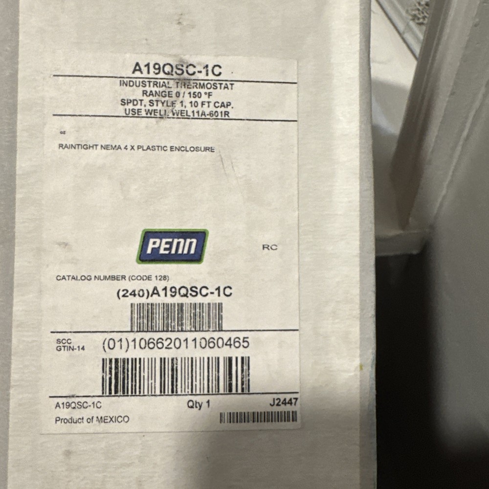 Johnson Controls A19QSC-1C Temperature Control