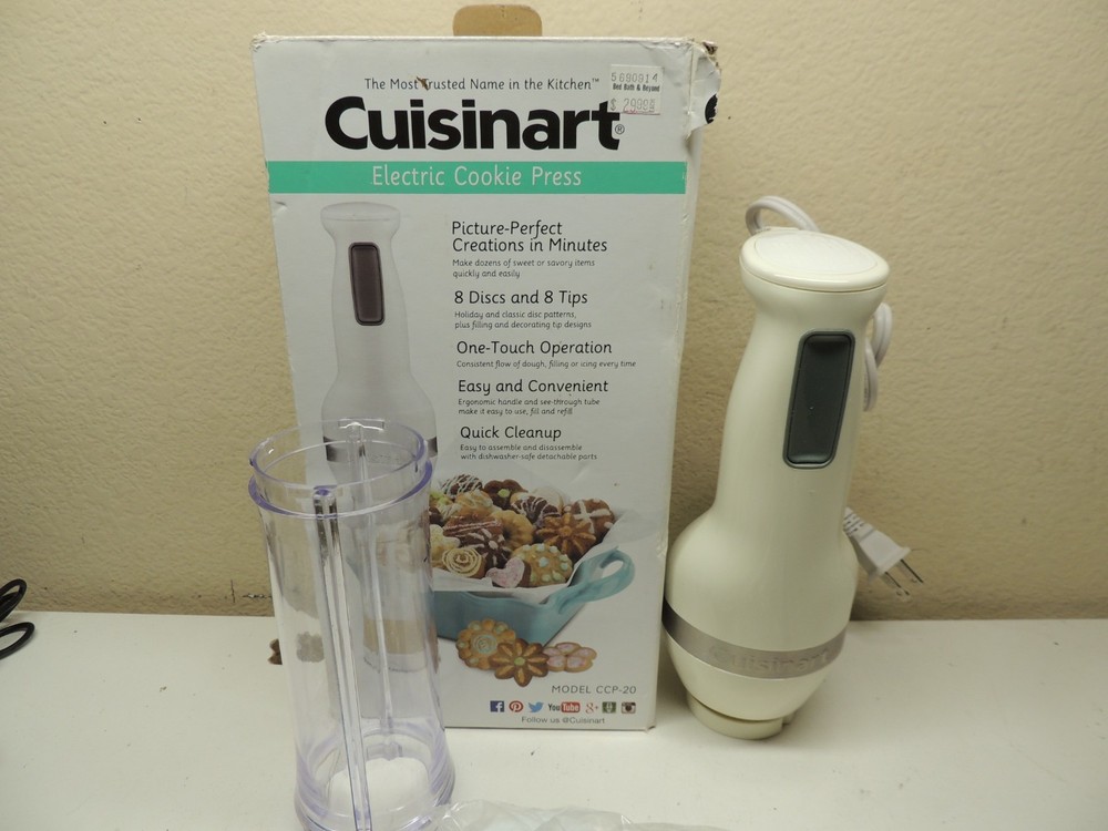 Cuisinart Electric Cookie Press CCP-20 8 Discs 8 Tips COMPLETE