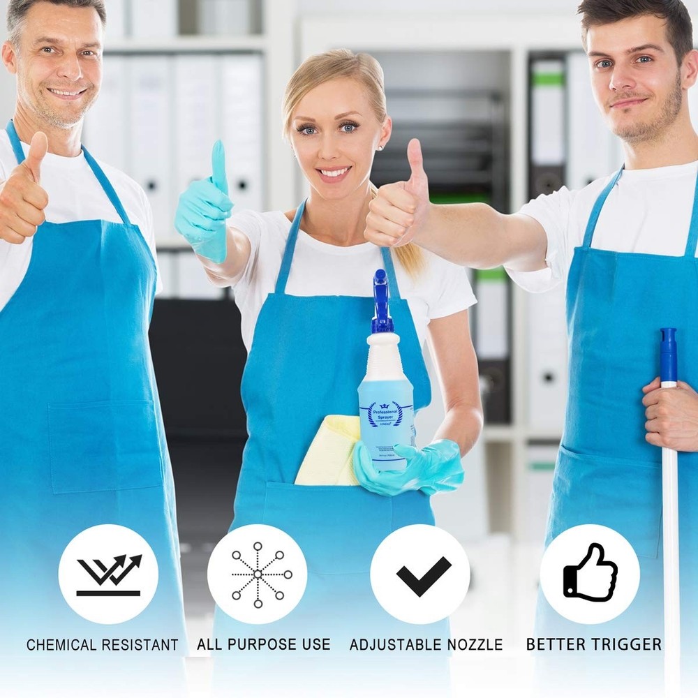 Plastic Spray Bottle, Empty Bottles (2 Pack 24 Oz), 2-Pack, Blue