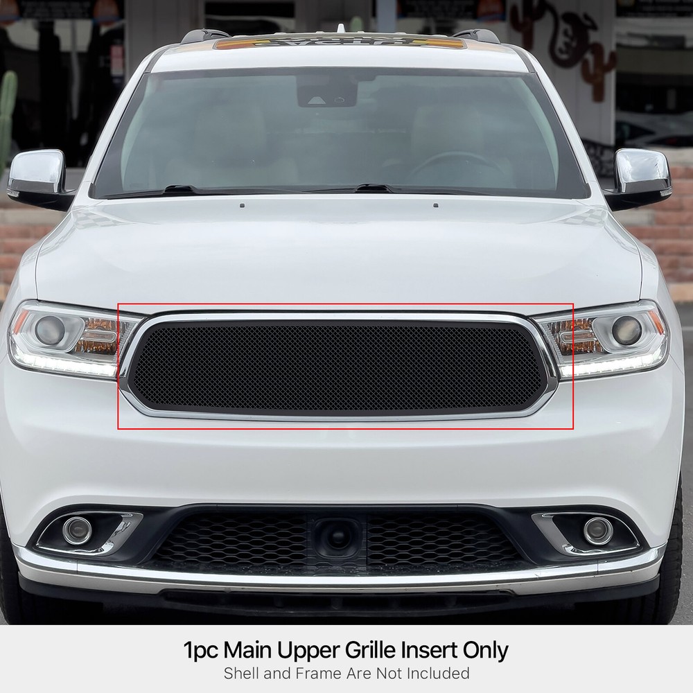 Fits 2014-2020 Dodge Durango Main Upper Stainless Black Mesh Grille Insert