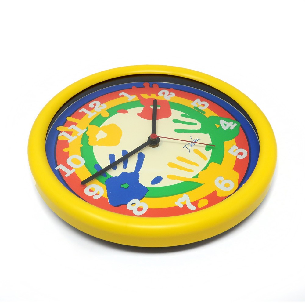 1980s Colorful Handprint Wall Clock by Devito