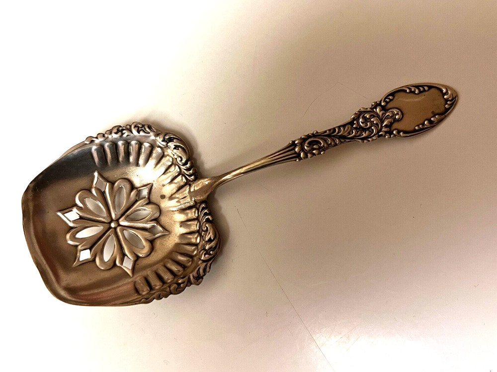 Sterling Silver Square Shaped Slotted Spoon Marked
