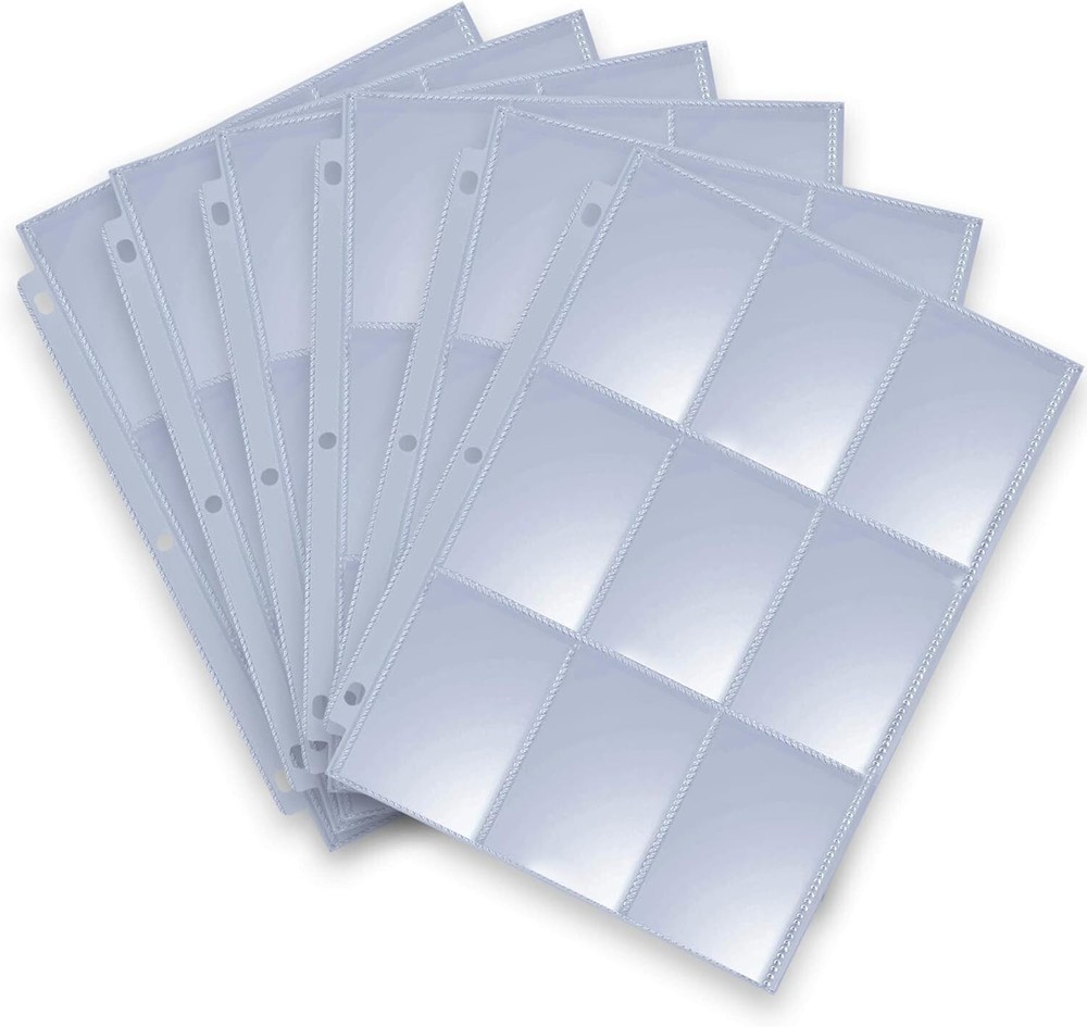 540 Pockets Card Sleeves Binder Sheets Baseball Card Sleeves Pages for 3 Ring...