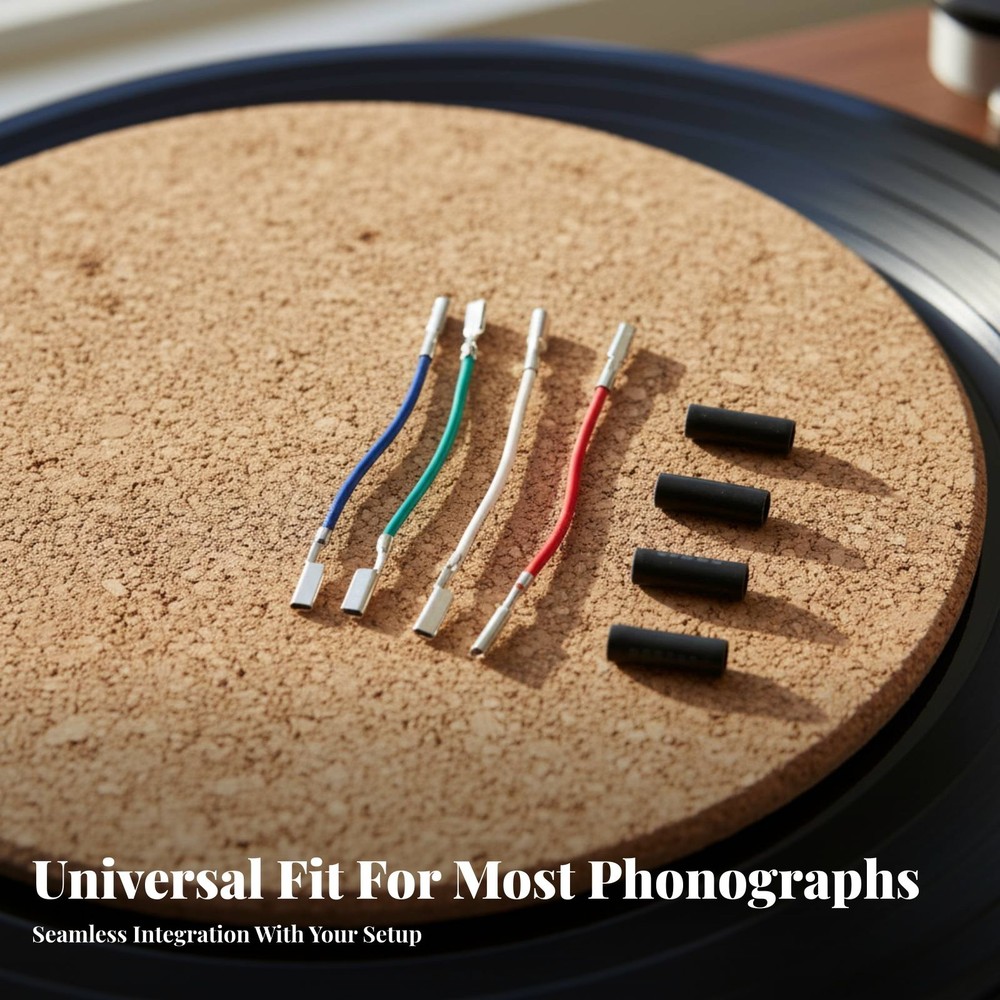 4 Pieces Turntable Headshell Leads Color Coded Turntable Phono Headshell Wires