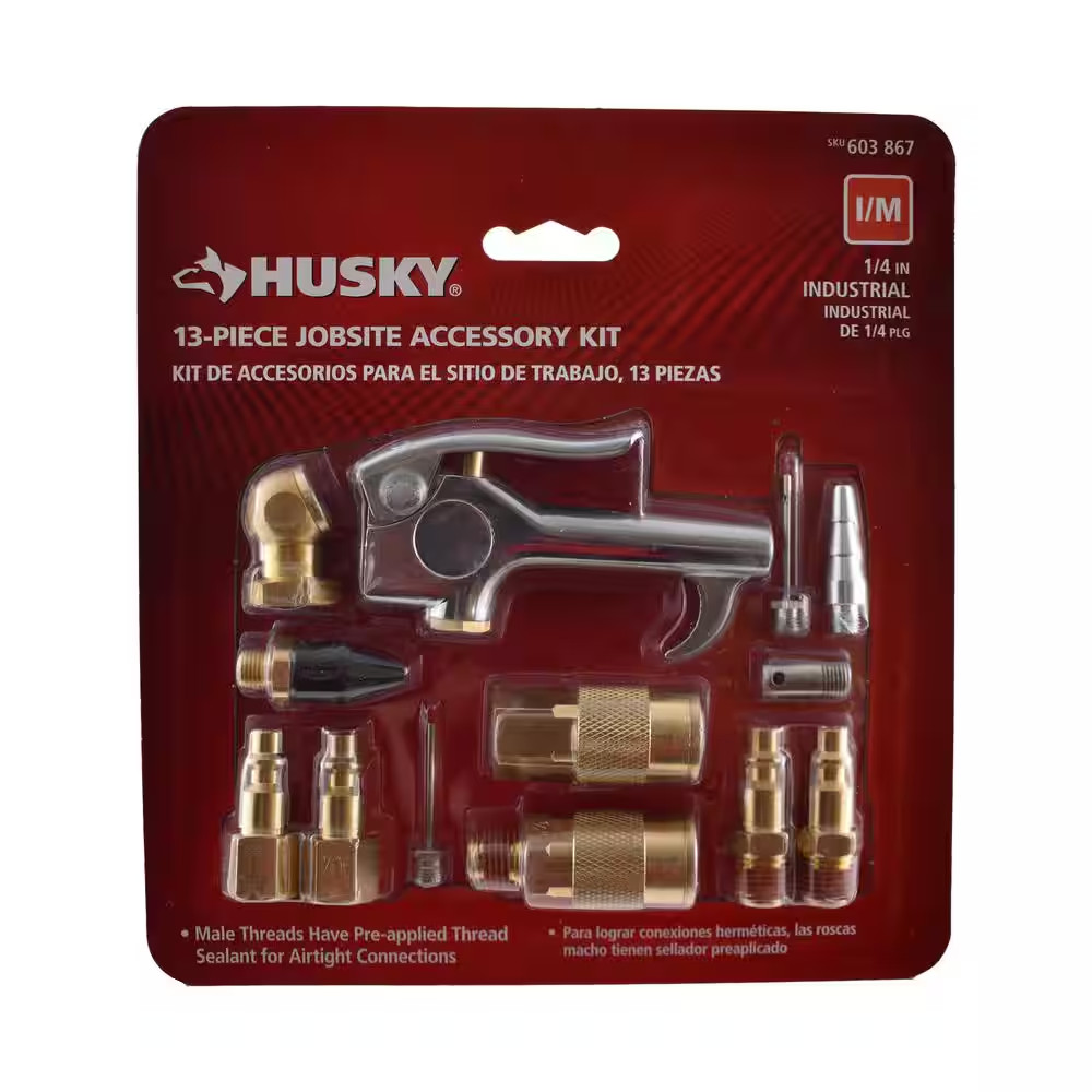13-Piece Brass Air-Compressor Accessory Kit