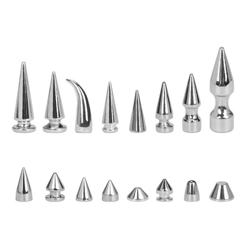 10-Pieces Multiple Sizes Cone Spikes Stud Rivets Metal Studs Punk Style