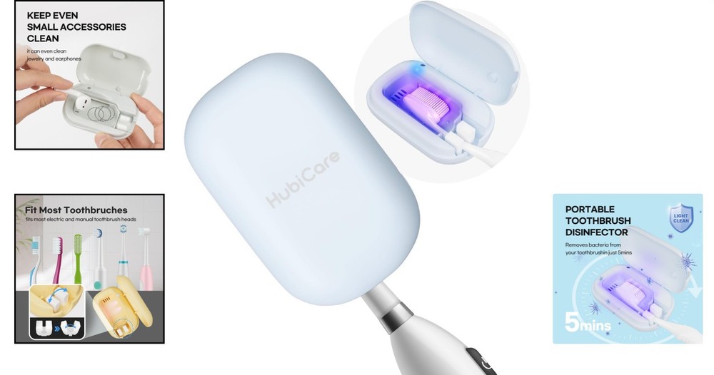 Compact HubiCare Toothbrush Case - Large Head Compatible, Safe & Stylish