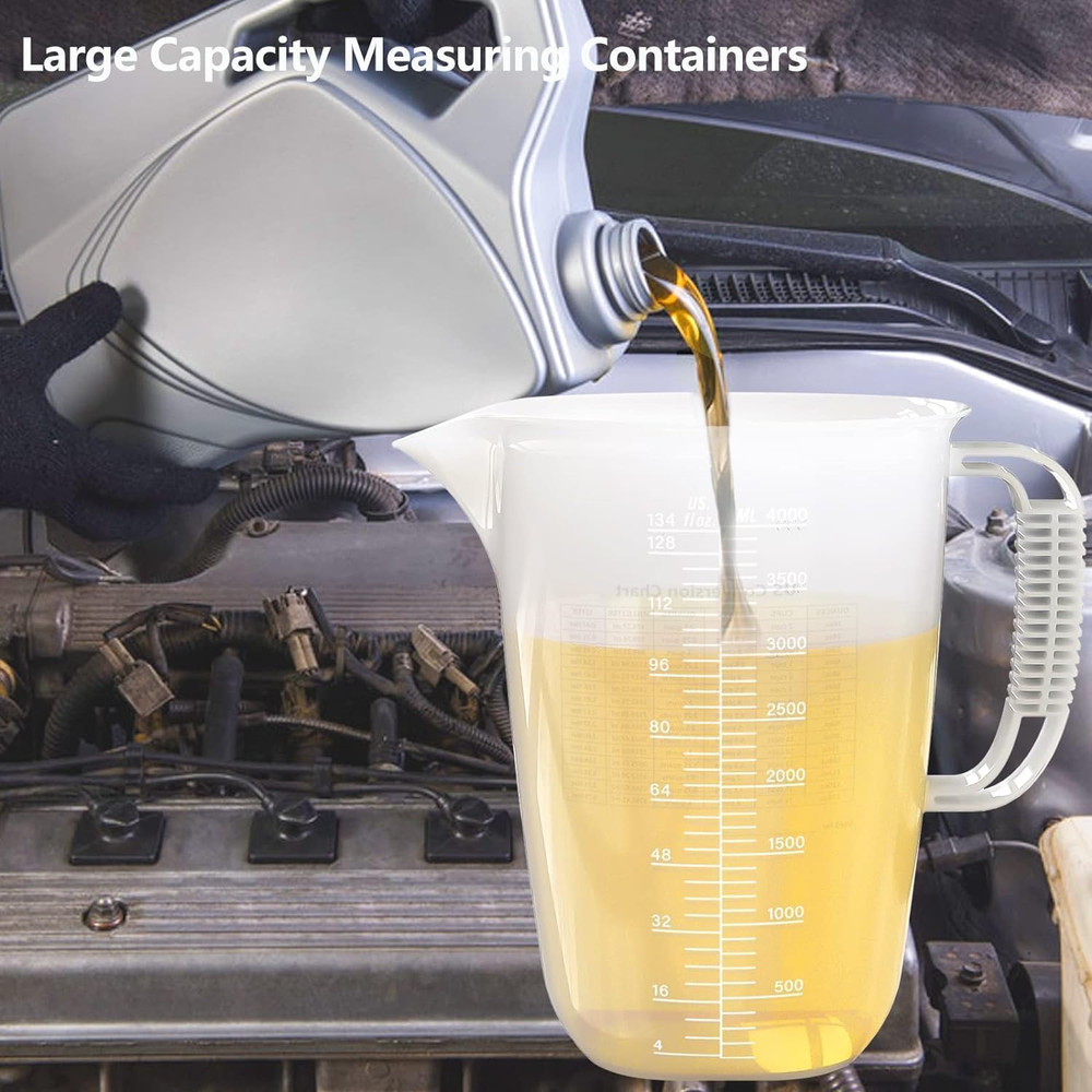1 Gallon Measuring Pitcher-Convenient Conversion Chart,134Oz Extra Large Plastic